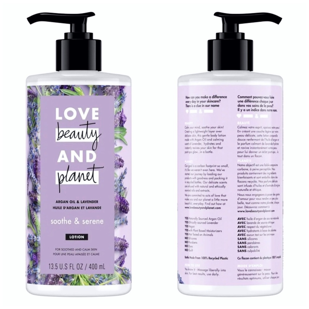 NWT Love Beauty And Planet : discontinued argan oil + lavender full body lotion